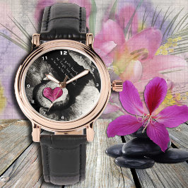 Konstklocka, blomma, kärlek/mode armbandsur