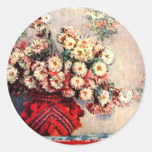 Konstkonstnären Claude Monet Stickers Runt Klistermärke