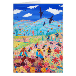 Konstkort: Andean potatisPickers, Amaru, Peru Hälsningskort