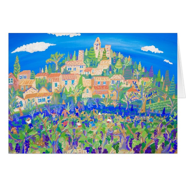 Konstkort: Druvaskörden, Rasteau, Provence Hälsningskort (Framsidan Horizontal)