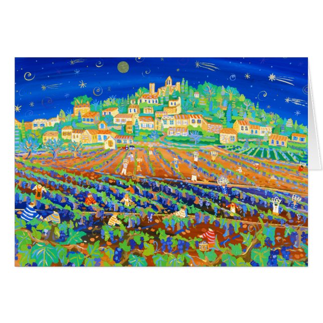 Konstkort: En natt av skyttestjärnor, Rasteau. Hälsningskort (Framsidan Horizontal)