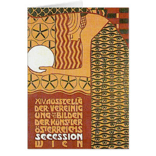 Konstkort /Invitation: Wien Secessionaffisch Hälsningskort