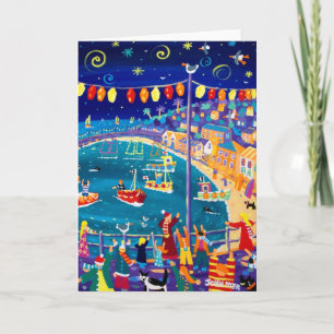 Konstkort: Lanternor & Ljus,Mousehole by John Dyer Helgkort