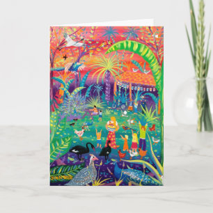 Konstkort: Lycklig-fågeldagen i Zoo.Grattis på föd Kort