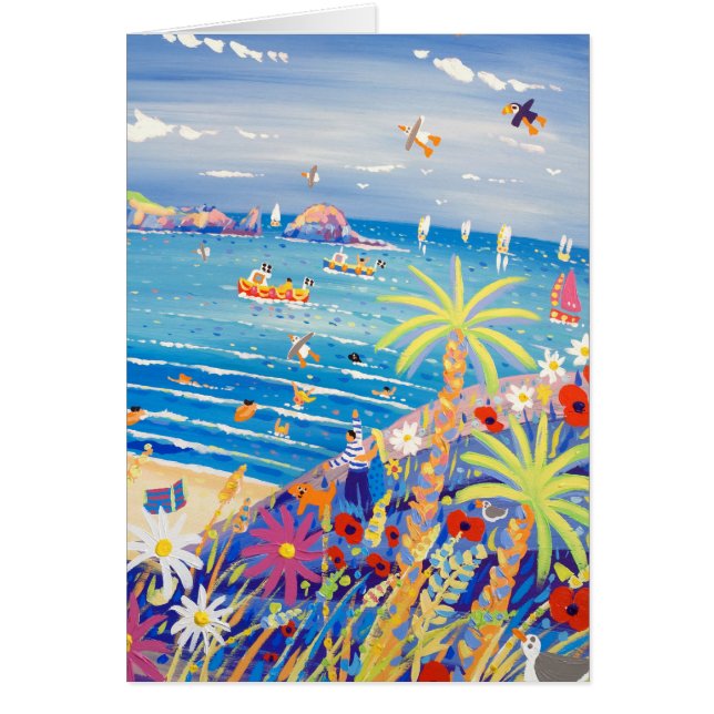 Konstkort: MorIveys för familj roliga fjärd. Hälsningskort (Framsidan)