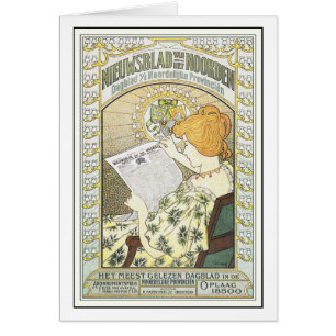 Konstkort: Mucha: Vintageadvertizingkonst: Hälsningskort