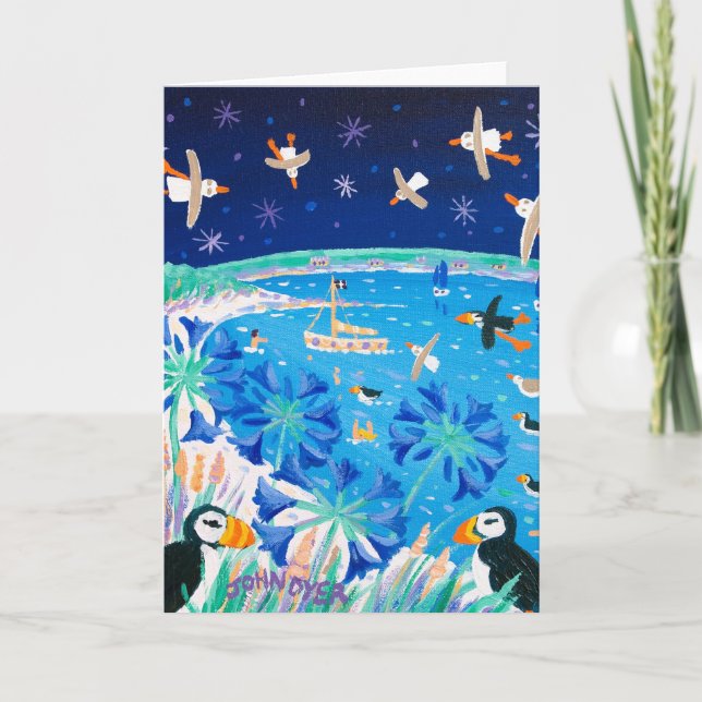 Konstkort: Scilly Puffins and Gulls, Pentle Bay Kort (Framsida)