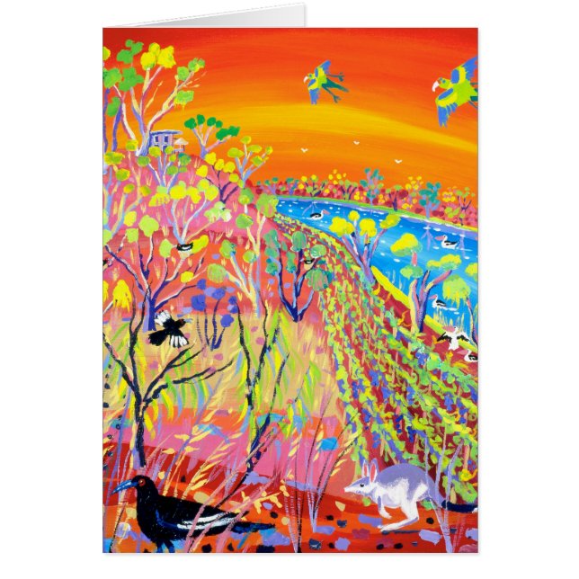 Konstkort: VåtmarkdjurlivBanrock station Hälsningskort (Framsidan)