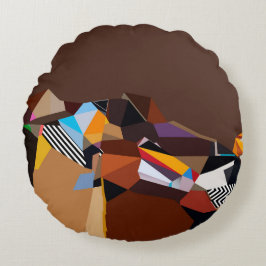 Konstkudde Unik designkudde för lyx Rund Kudde