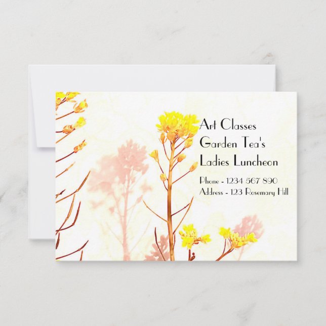 Konstkurser Damluncher Trädgårdsteer Inbjudningar (Framsida)