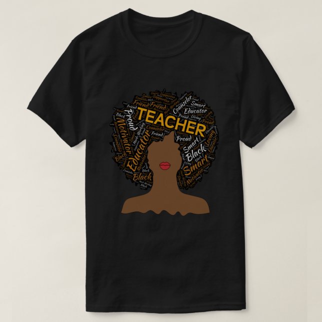 Konstlärare Afro for African American Women R T Shirt (Design framsida)