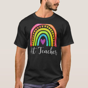 Konstlärare Färgglad Regnbåge  Tillbaka Till Skola T Shirt