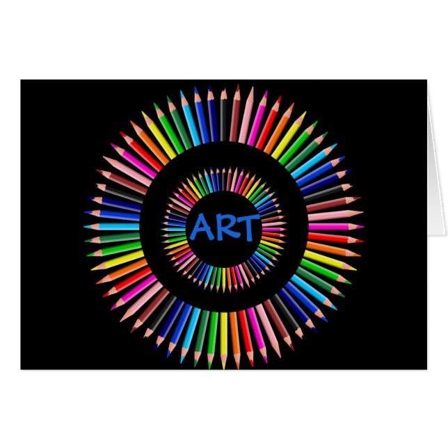 Konstlärare, Färgpennor Hälsningskort (Framsidan Horizontal)