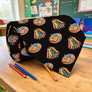Konstlärare Skolmönster halsduk Tie Slips