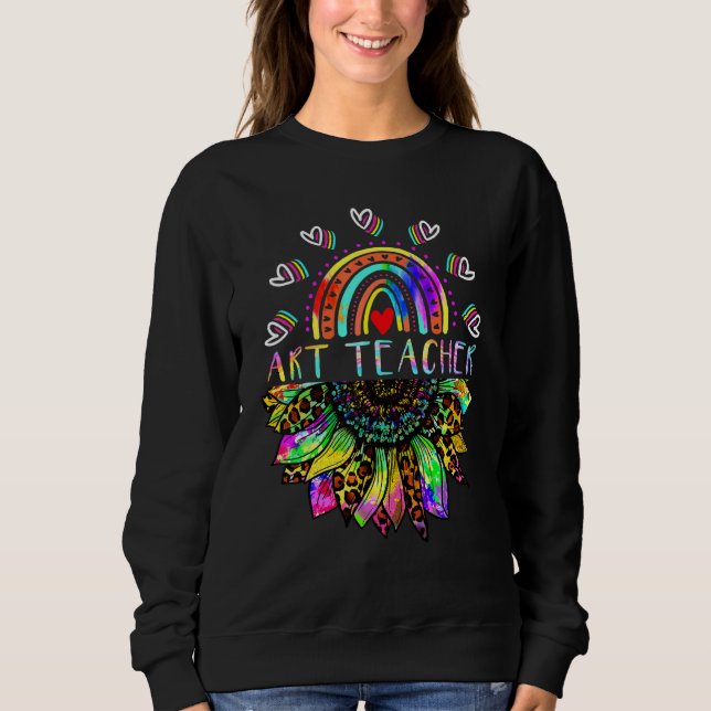 Konstlärare Tie Dye Solros Regnbåge Tillbaka till  T Shirt (Framsida)