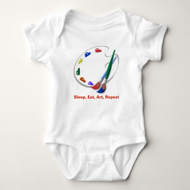 Konstlärarebabyen, äter sömnkonstrepetition t shirt (Framsida)