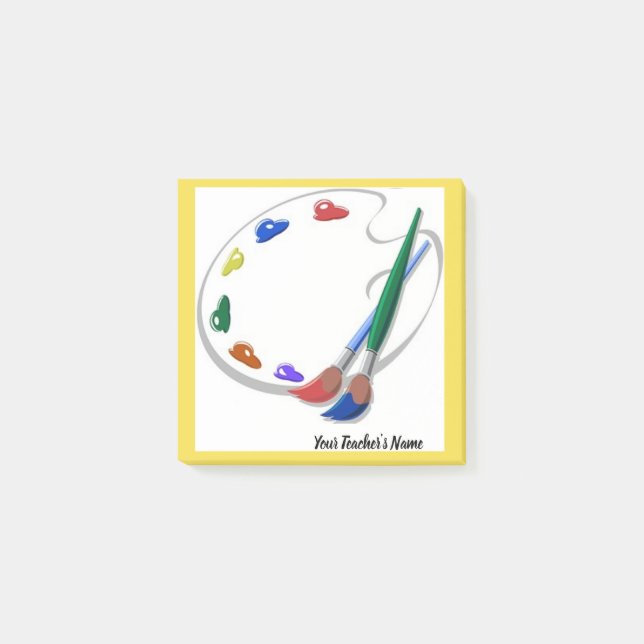 KonstlärareMemo, palett Posta-honom, gåva för Post-it Block (Framsida)