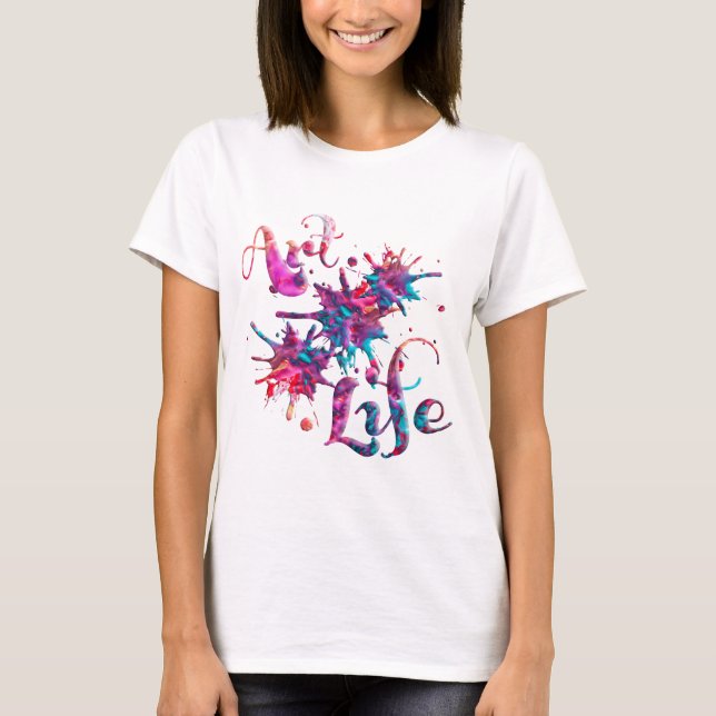 Konstliv målar Splats Tee Shirt (Framsida)
