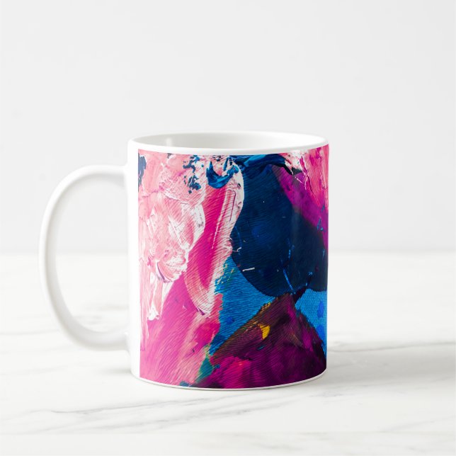 Konstmålad struktur, modern dekoration. kaffemugg (Vänster)