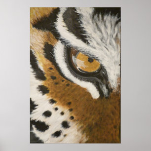 Konstmålad tiger i öga poster