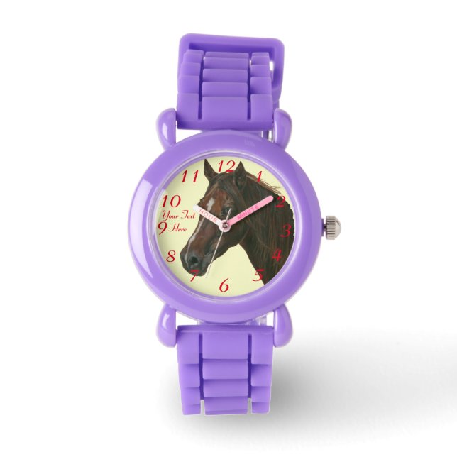 Konstmålning av häst från porträtt armbandsur (Framsida)