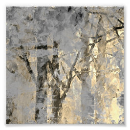 Konstmålning i modern Foggy Forest Fototryck