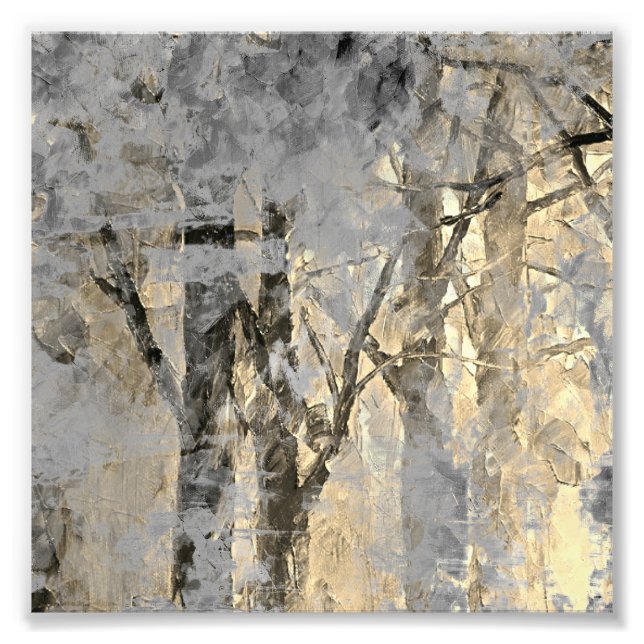 Konstmålning i modern Foggy Forest Fototryck (Framsidan)