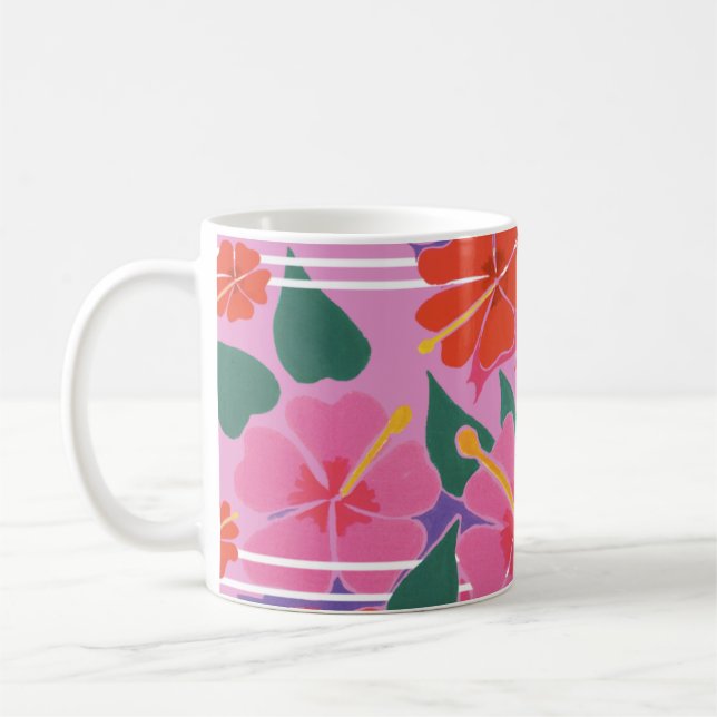 Konstmugg: Hibiskusrosor Kaffemugg (Vänster)