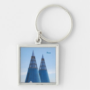 Konstmuseum Bonn Fyrkantig Silverfärgad Nyckelring
