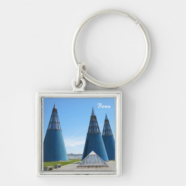 Konstmuseum Fyrkantig Silverfärgad Nyckelring (Framsidan)