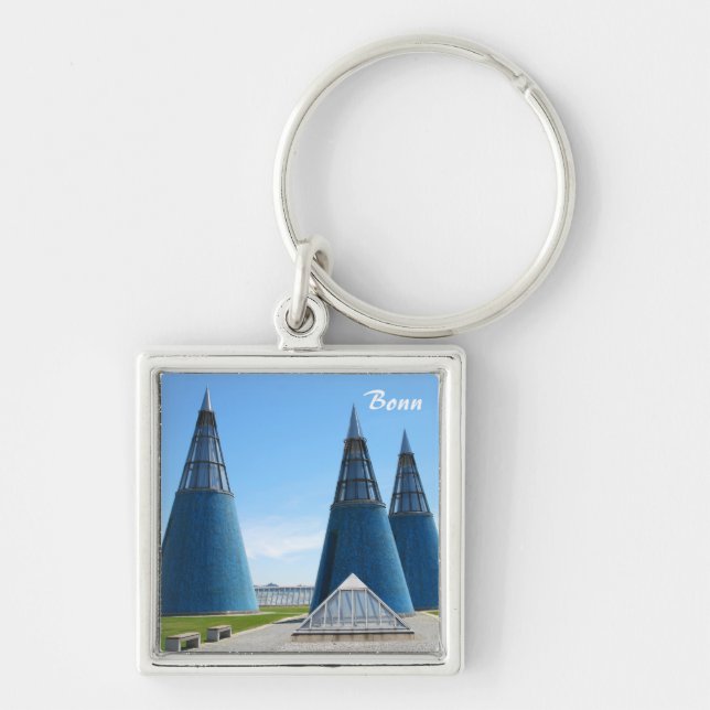 Konstmuseum Fyrkantig Silverfärgad Nyckelring (Framsidan)