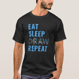 Konstnär Ät Sova Rita Upprepa Konst Ritning Gåva T Shirt