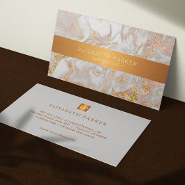 Konstnär av lyxglam ro guld grått marble makup art visitkort