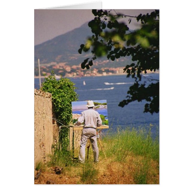 Konstnär av St. Tropez Hälsningskort (Framsidan)