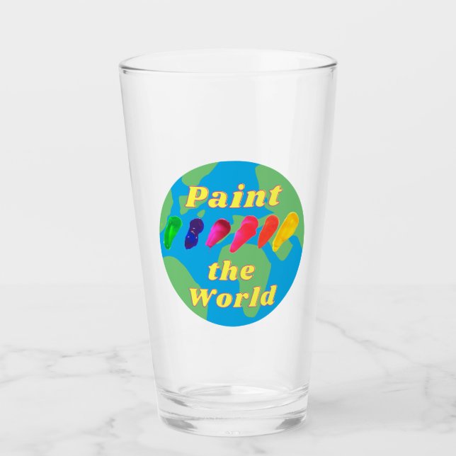 Konstnär designer kreativ Måla världen glas  (Framsida)