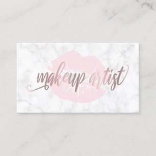 Konstnär för makeup för elegant läpparvitmarmo visitkort
