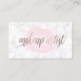 Konstnär för makeup för elegant läpparvitmarmor visitkort