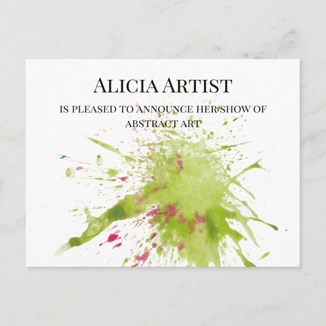 KONSTNÄR GALLERI VISNING ANNONS POSTKORT VYKORT (Framsida)