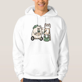 Konstnär Gris Målar med Improviserad Rollator Hoodie