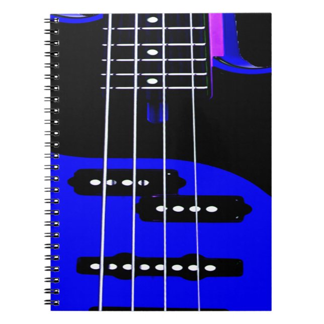 Konstnär Guitar Blue och Black Anteckningsbok (Framsidan)