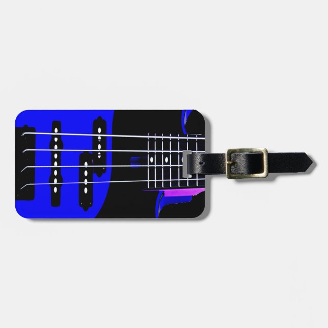 Konstnär Guitar Blue och Black Bagagebricka (Horisontell Framsida)