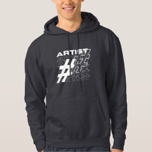 Konstnär Hashtag Typografi Hoodie