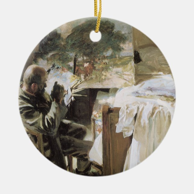 Konstnär i sin ateljé av John Singer Sargent Julgransprydnad Keramik (Framsidan)