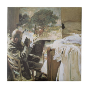 Konstnär i sin ateljé av John Singer Sargent Kakelplatta