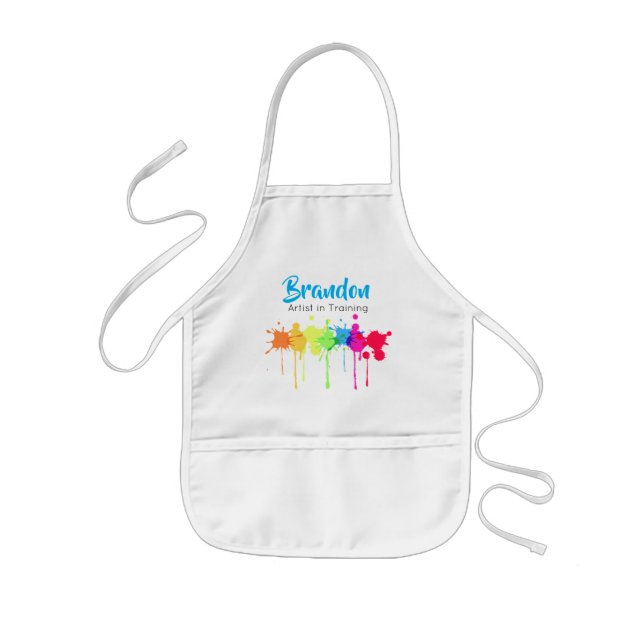Konstnär i Training Kid's Apron Blue Barnförkläde (Framsidan)