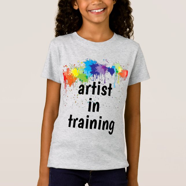 Konstnär i träning, med eller utan spatterad färg t shirt (Framsida)