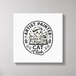 Konstnär Målare Katt Rolig Katt Grafik - Konstnär Canvastryck