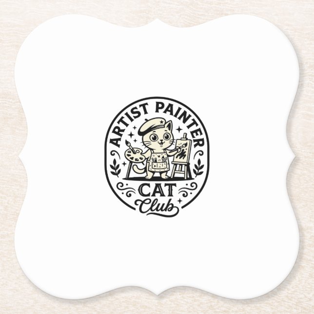 Konstnär Målare Katt Rolig Katt Grafik - Konstnär  Underlägg Papper (Framsida)