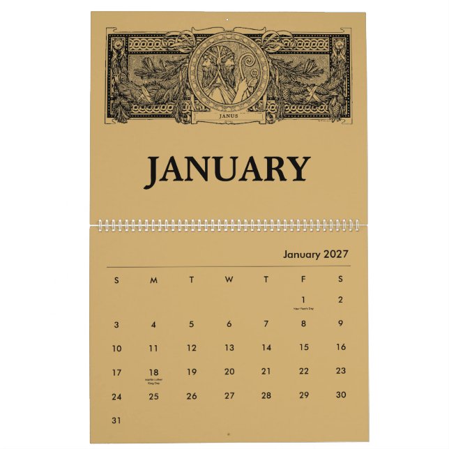 Konstnär Nouveau Romersk mytologi Kalender (Jan 2027)