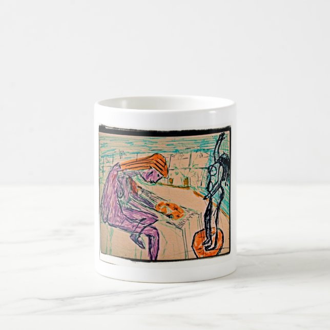 Konstnär och modell kaffemugg (Center)